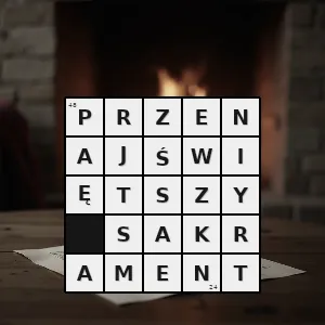 Hasło krzyżówkowe uroczysta celebracja ostatniej wieczerzy uczty paschalnej którą jezus spożył przed swoją zbawczą męką śmiercią i zmartwychwstaniem i którą chrześcijanie sprawują wypełniając polecenie mistrza to - przenajświętszy sakrament – rozwiązanie, synonimy, podpowiedzi i definicje krzyżówkowe